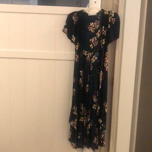 Long, lightweight wrap floral dress